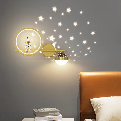 Modern Wall Lamp for Children's Room with Star Light