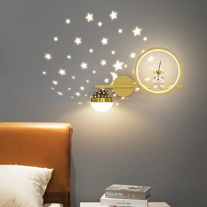 Modern Wall Lamp for Children's Room with Star Light