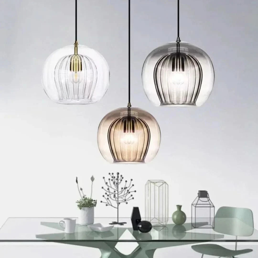 TimberGlow - Moderne pendellampe i glass