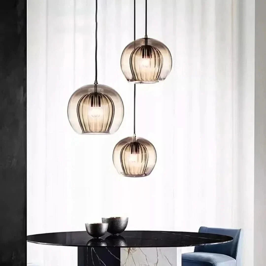 TimberGlow - Moderne pendellampe i glass