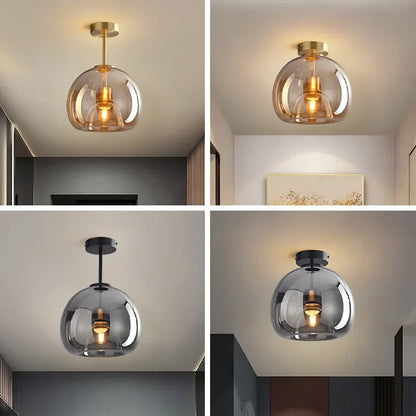 Kompakte Glas-Deckenleuchte für moderne Eleganz