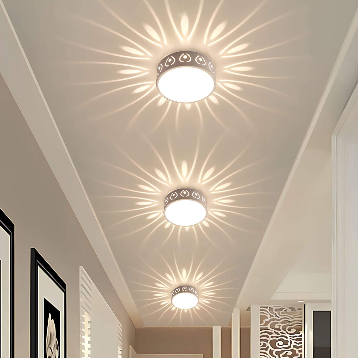 Plafoniera LED Aurora - Illuminazione d'atmosfera con motivi eleganti