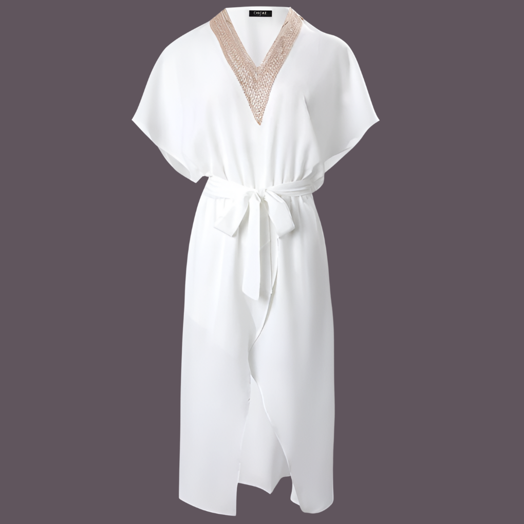 Modern V-neck midi dress