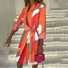 Elegant Midi Dress with V-Neck