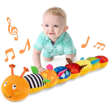 Juguete de peluche musical con forma de oruga - interactivo y suave