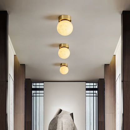 Luxe Oval Alabaster Ceiling Light