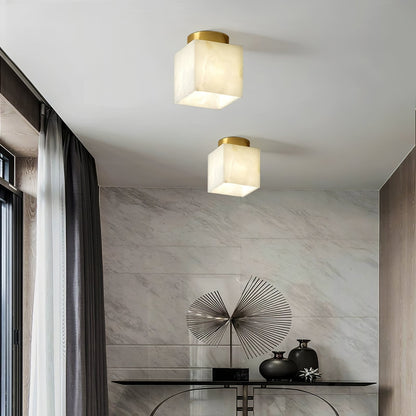 Luxe Oval Alabaster Ceiling Light