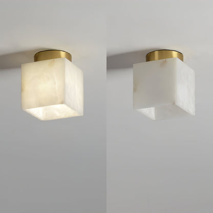 Luxe Oval Alabaster Ceiling Light