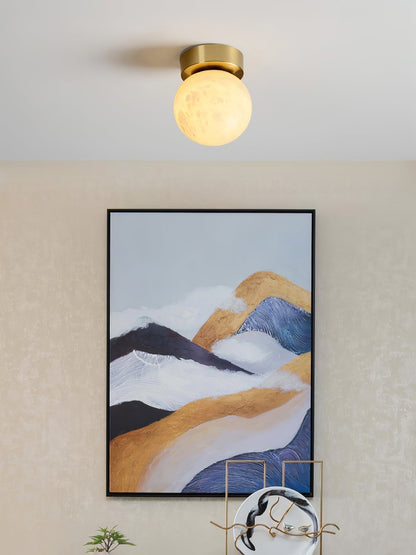 Luxe Oval Alabaster Ceiling Light