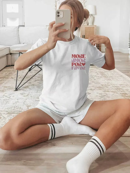 More Amore Please T-shirt with Print and Short Sleeves