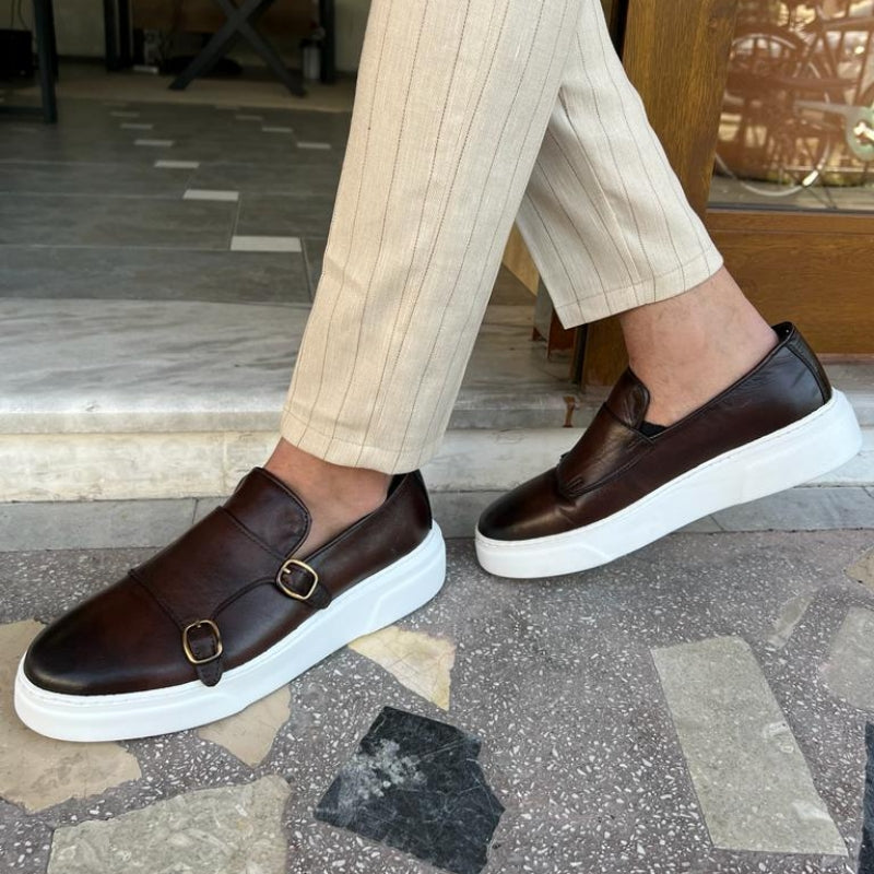 Morris | Modern leather loafers with buckle for men