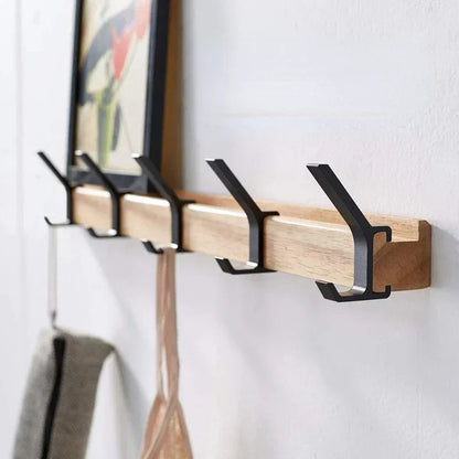 Wall Coat Rack | Scandinavian Design, Black | Wood, Aluminium