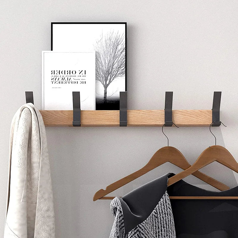 Wall Coat Rack | Scandinavian Design, Black | Wood, Aluminium