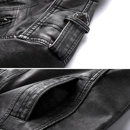 Black Leather Jacket with Timeless Vintage Look