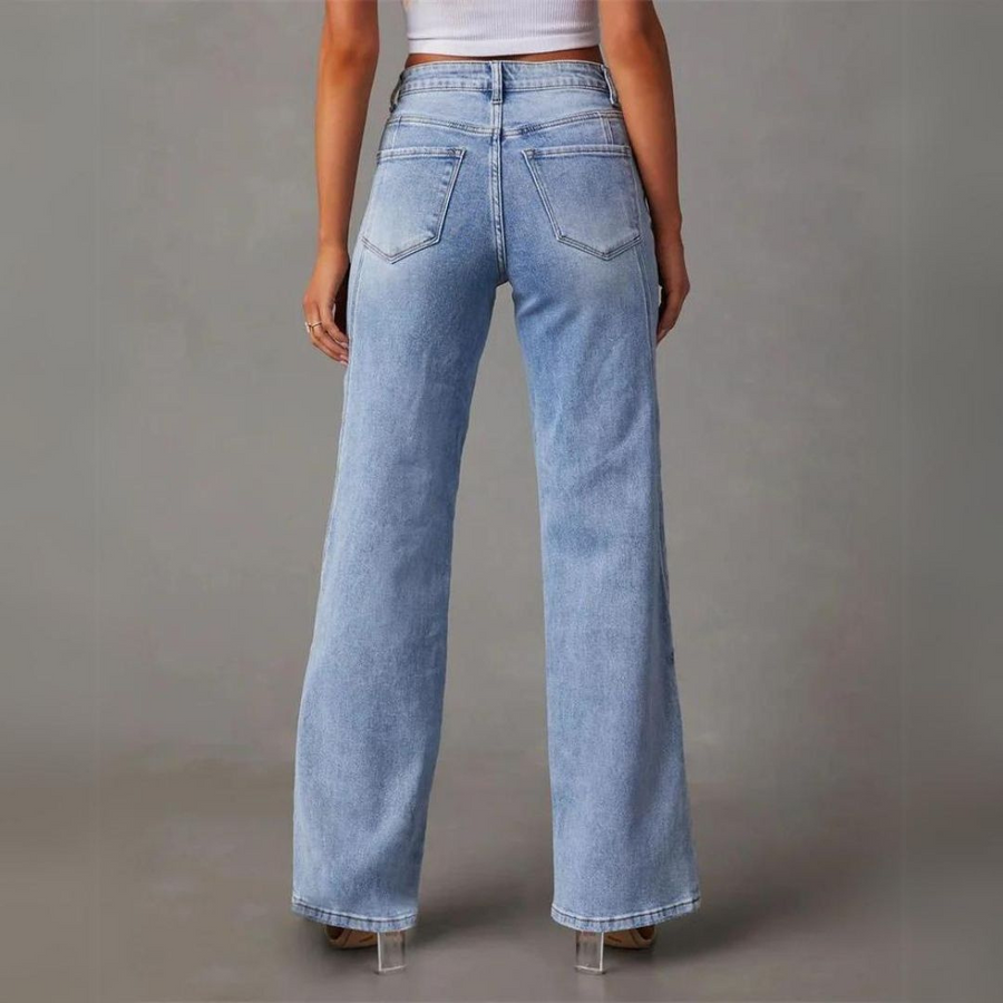 High Waist Denim Jeans for Women | Wide-Leg