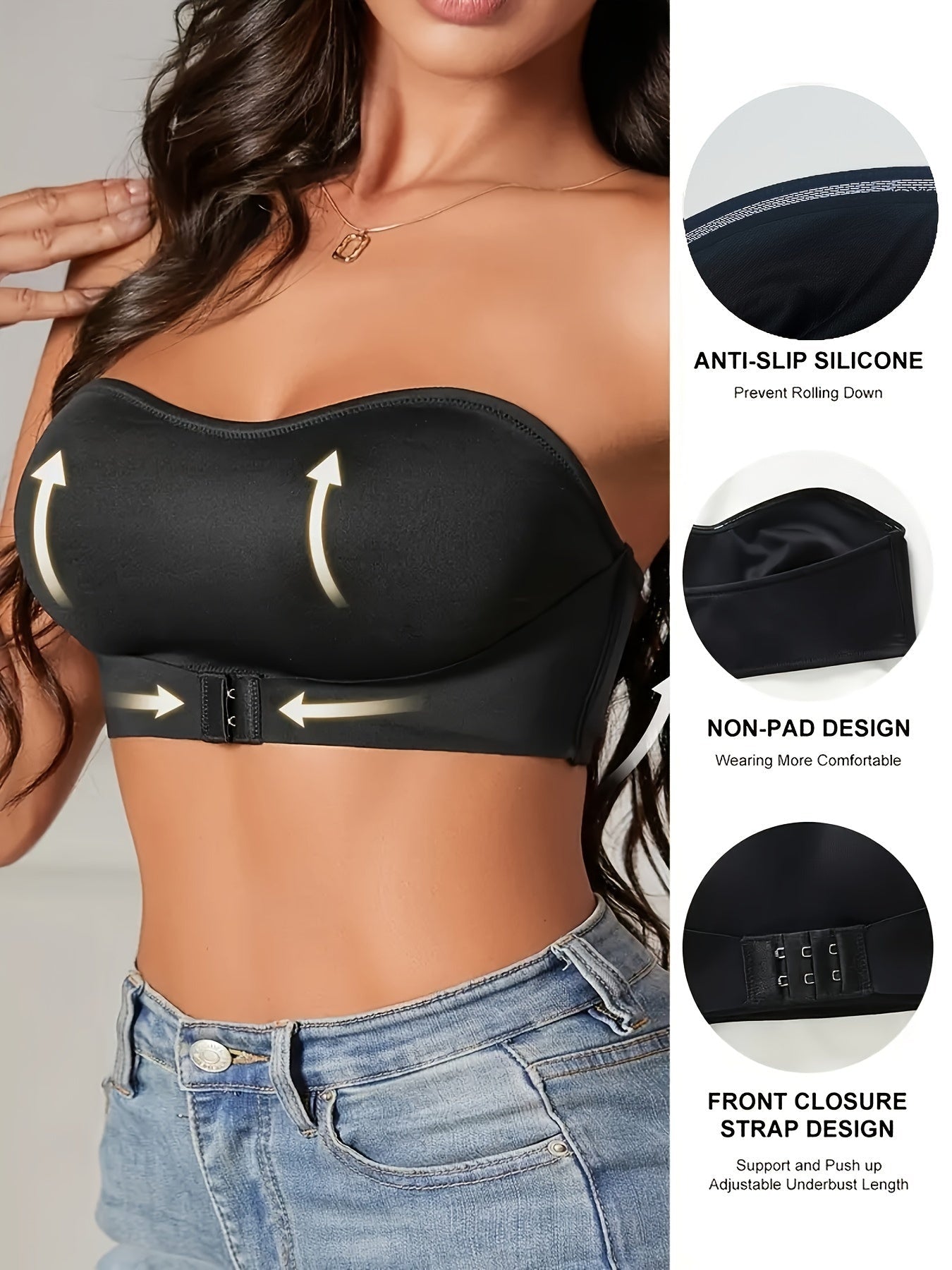 Naomi | Sporty Seamless Non-Slip Bandeau Bra