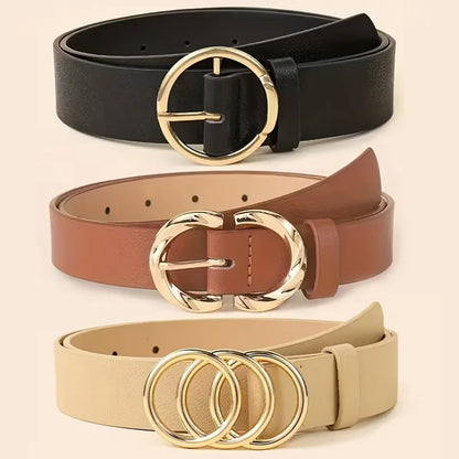 Narrow belt with metal buckles