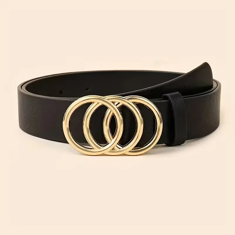 Narrow belt with metal buckles