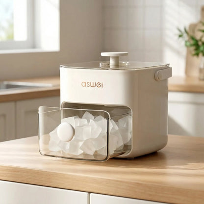 Electric Ice Cube Maker with Transparent Ice Drawer and Dual Ice Function