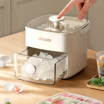 Electric Ice Cube Maker with Transparent Ice Drawer and Dual Ice Function