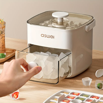 Electric Ice Cube Maker with Transparent Ice Drawer and Dual Ice Function