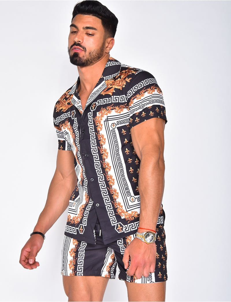Men's Summer Set with Short Sleeves and Matching Shorts