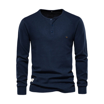 Men's Long Sleeve Shirt with Round Neck