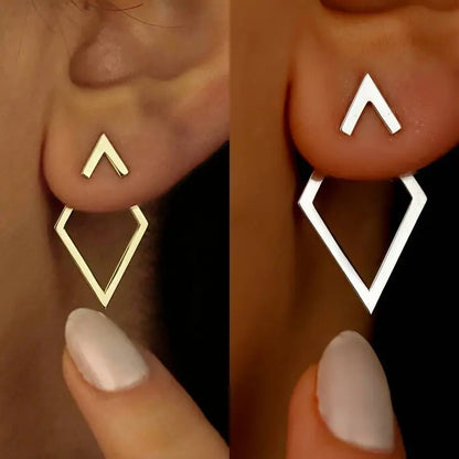 Minimalist Geometric Earrings with Diamond and Arrow Shape