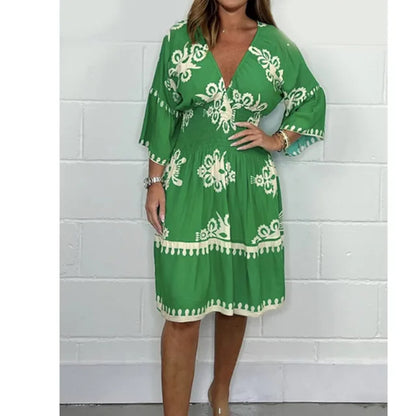 Fashionable Dress with V-Neck - Kristienne
