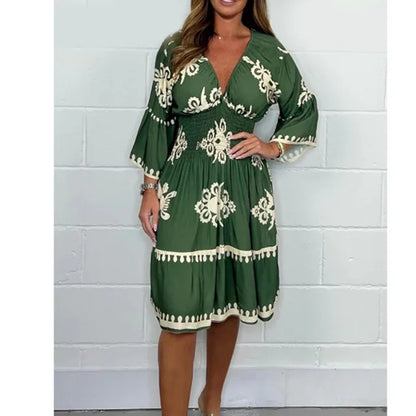 Fashionable Dress with V-Neck - Kristienne