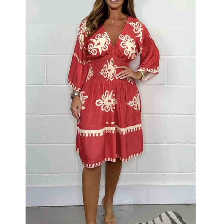 Fashionable Dress with V-Neck - Kristienne
