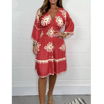 Fashionable Dress with V-Neck - Kristienne