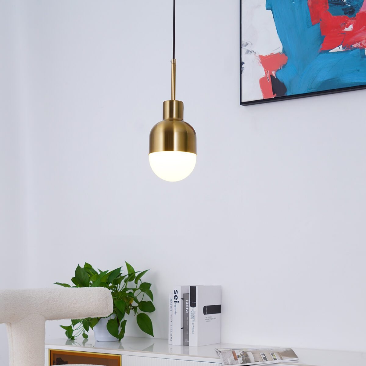 Suspension Niku – Design luxueux en laiton et en verre