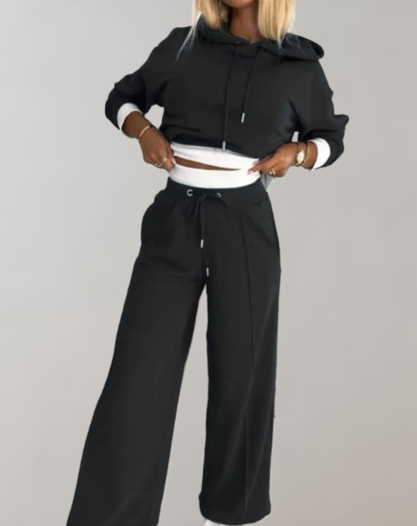 Nina | 2-piece set: hoodie and wide-leg trousers