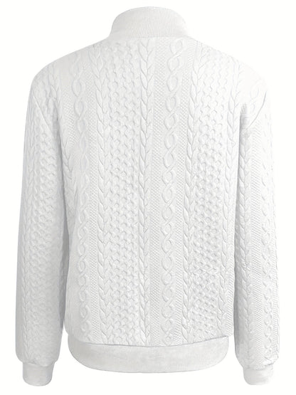 Nina | Casual bomber jacket with texture and zip fastening