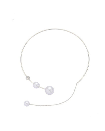 Nina | Clavicle Necklace with Faux Pearl