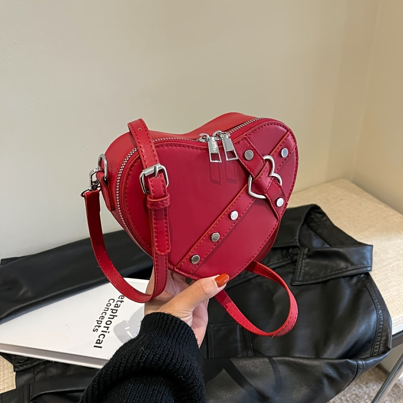 Nina | Heart-Shaped Shoulder Bag in Solid Colour