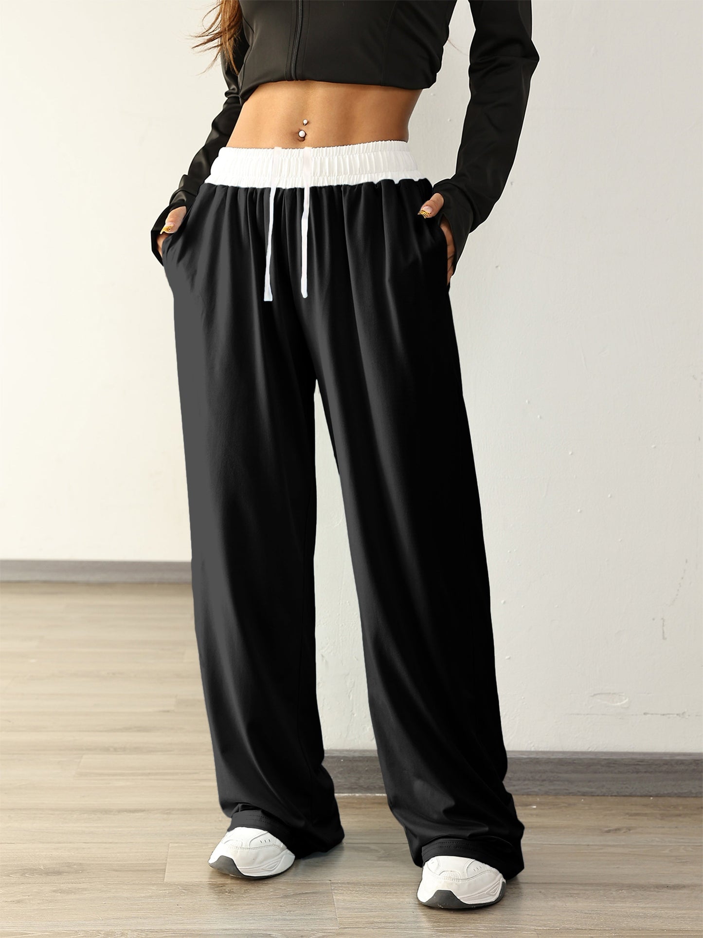 Nina | High Stretch Colour Block Training Trousers with Pockets
