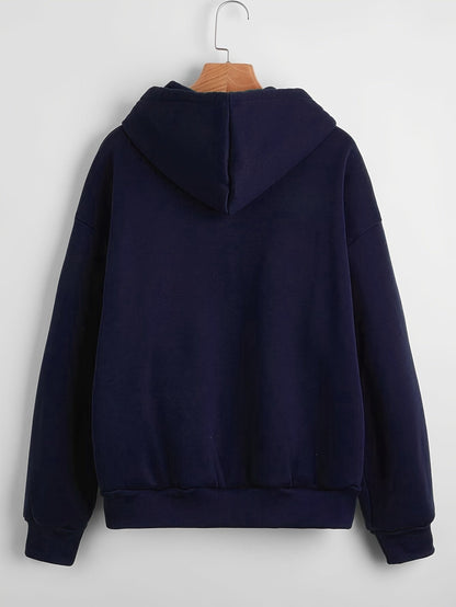 Nina | Plain Colour Hoodie with Drawstring and Thick Zip