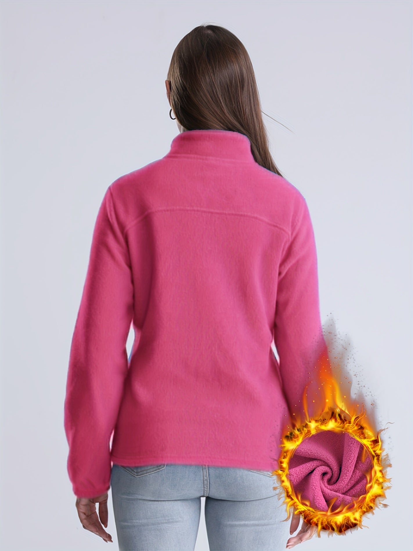 Nina | Plain plush-lined jacket with zip and pockets