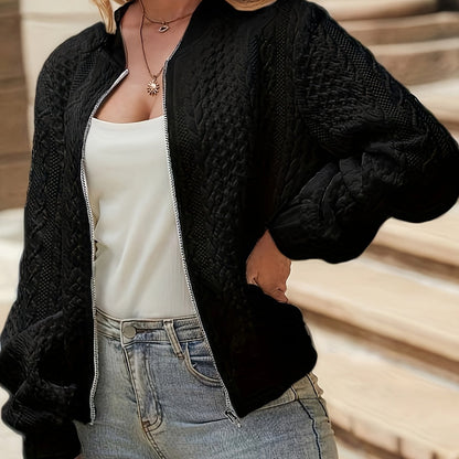 Nina | Textured bomber jacket