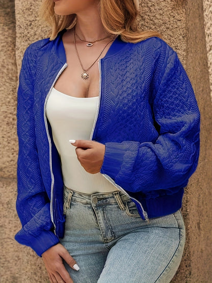 Nina | Textured bomber jacket