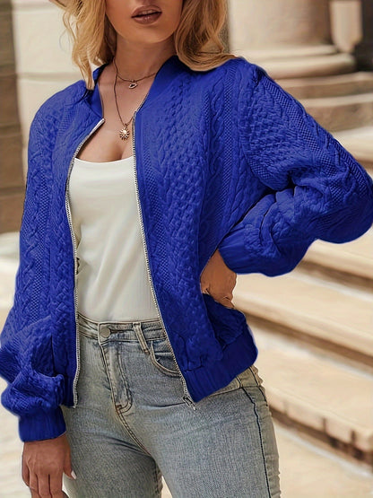 Nina | Textured bomber jacket