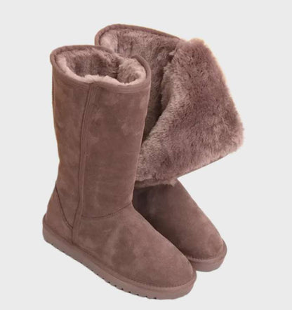 Nina | Warm and waterproof suede sheepskin boots with zip