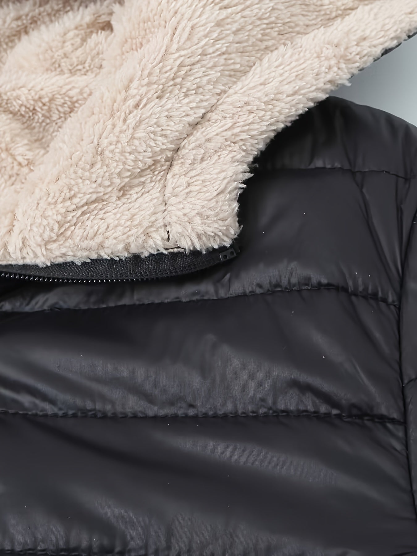 Nina | Warm puffy jacket with zip and faux fur lining