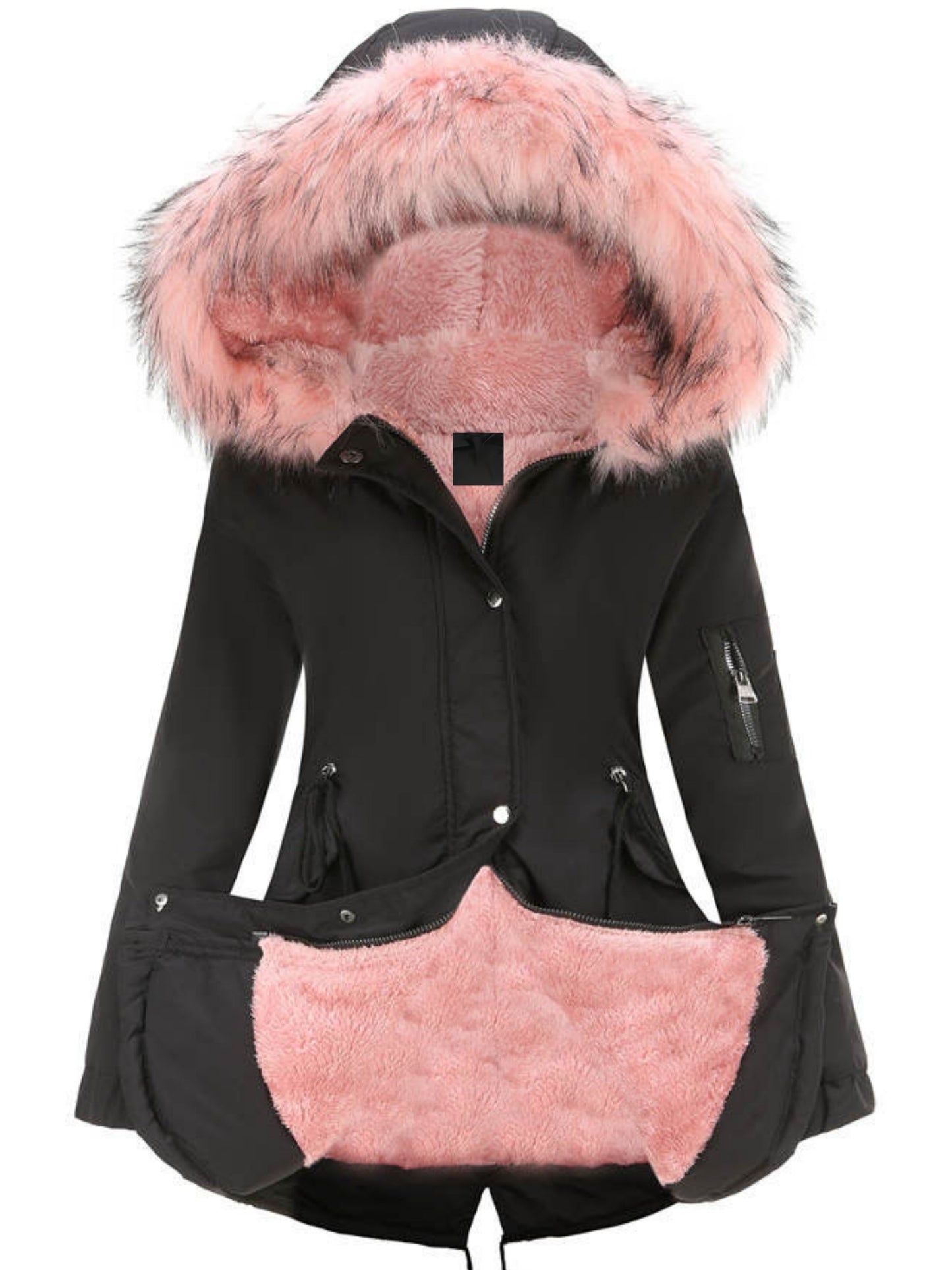 Nina | Zip-up fuzzy hoodie parka jacket