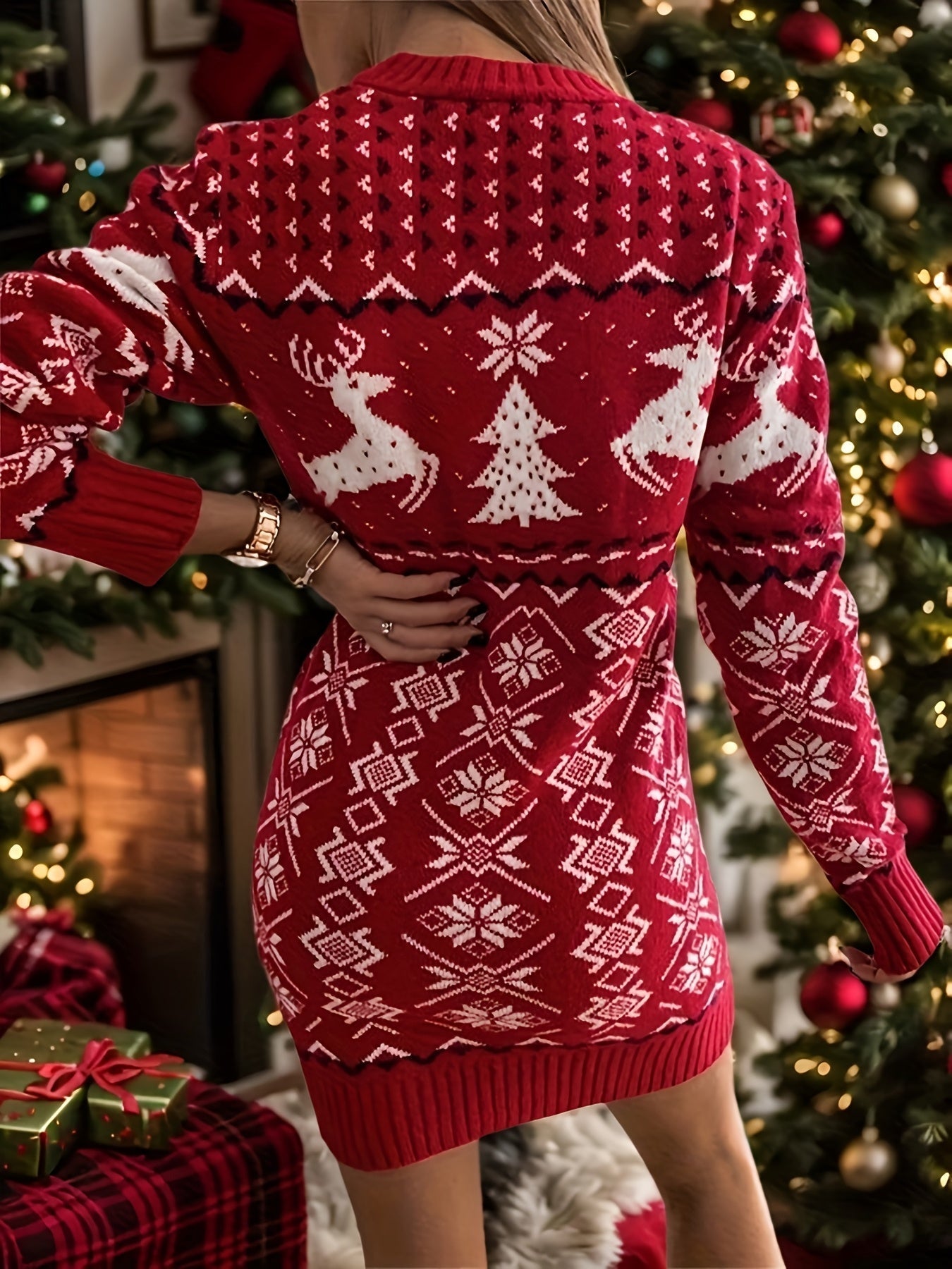 Noa | Elegant Christmas Sweater Dress with Long Sleeves