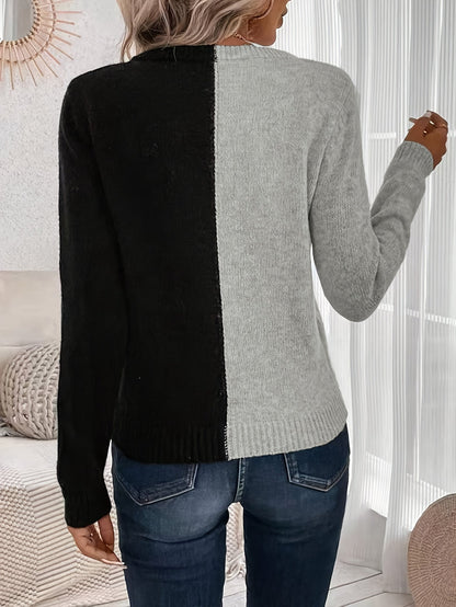 Noa | Elegant V-neck Jumper with Long Sleeves