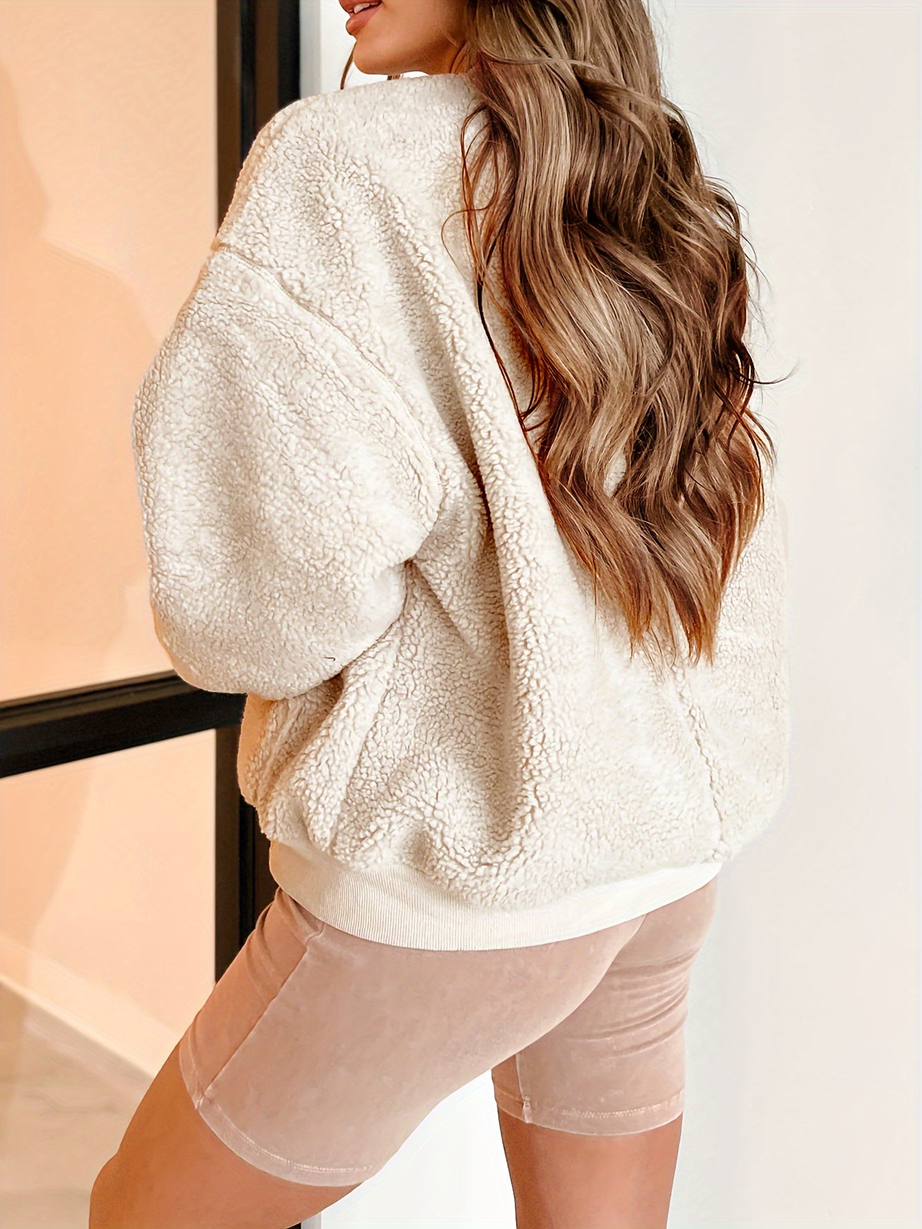 Noa | Fleece bomber jacket in solid colour