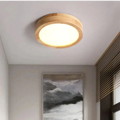 NordicGlo - Round Scandinavian Solid Wood Ceiling Lamp
